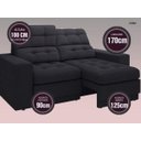 Ver imagem 4 de Sofá Jobim 1,70m Assento Retrátil e Reclinável Velosuede - NETSOFAS