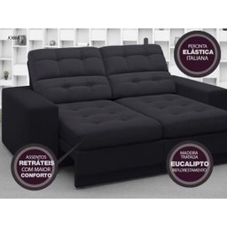 Sofá Jobim 1,70m Assento Retrátil e Reclinável Velosuede - NETSOFAS - 7