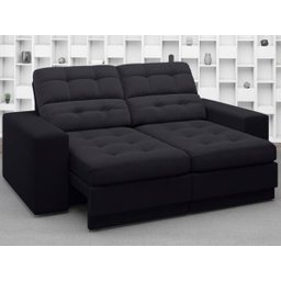 Sofá Jobim 1,70m Assento Retrátil e Reclinável Velosuede - NETSOFAS - 1