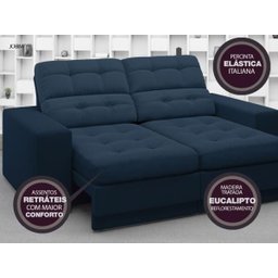 Sofá Jobim 1,70m Assento Retrátil e Reclinável Velosuede - NETSOFAS - 7