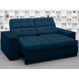 Sofá Jobim 1,70m Assento Retrátil e Reclinável Velosuede - NETSOFAS