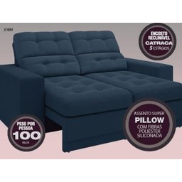 Sofá Jobim 1,70m Assento Retrátil e Reclinável Velosuede - NETSOFAS - 2