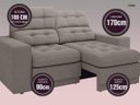 Ver imagem 4 de Sofá Jobim 1,70m Assento Retrátil e Reclinável Velosuede - NETSOFAS
