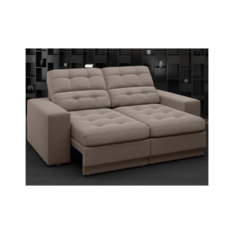Sofá Jobim 1,70m Assento Retrátil e Reclinável Velosuede - NETSOFAS