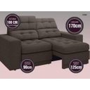 Ver imagem 4 de Sofá Jobim 1,70m Assento Retrátil e Reclinável Velosuede - NETSOFAS