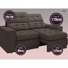 Sofá Jobim 1,70m Assento Retrátil e Reclinável Velosuede - NETSOFAS - 4