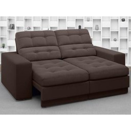 Sofá Jobim 1,70m Assento Retrátil e Reclinável Velosuede - NETSOFAS - 1
