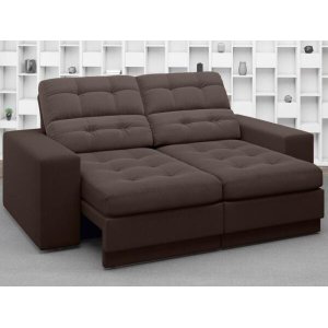Sofá Jobim 1,70m Assento Retrátil e Reclinável Velosuede - NETSOFAS