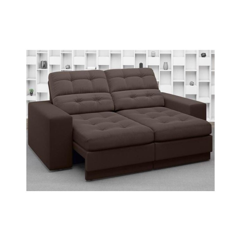 Sofá Jobim 1,70m Assento Retrátil e Reclinável Velosuede - NETSOFAS