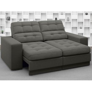 Sofá Jobim 1,70m Assento Retrátil e Reclinável Velosuede - NETSOFAS
