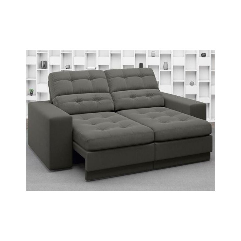 Sofá Jobim 1,70m Assento Retrátil e Reclinável Velosuede - NETSOFAS
