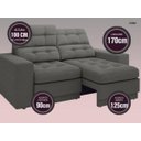 Ver imagem 4 de Sofá Jobim 1,70m Assento Retrátil e Reclinável Velosuede - NETSOFAS