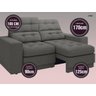 Sofá Jobim 1,70m Assento Retrátil e Reclinável Velosuede - NETSOFAS - 3