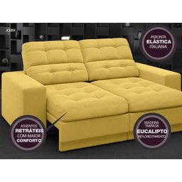 Sofá Jobim 1,70m Assento Retrátil e Reclinável Velosuede - NETSOFAS - 7