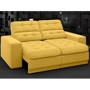 Sofá Jobim 1,70m Assento Retrátil e Reclinável Velosuede - NETSOFAS