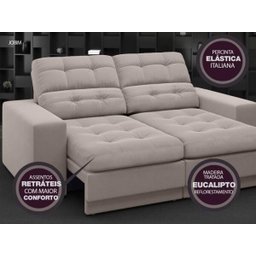 Sofá Jobim 1,70m Assento Retrátil e Reclinável Velosuede - NETSOFAS - 7