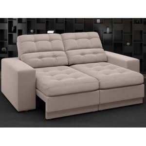 Sofá Jobim 1,70m Assento Retrátil e Reclinável Velosuede - NETSOFAS