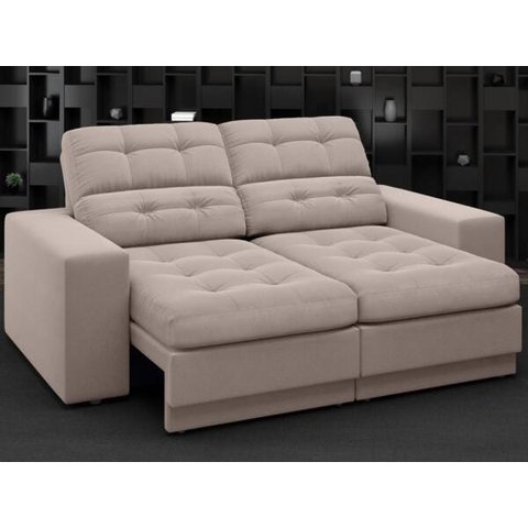 Sofá Jobim 1,70m Assento Retrátil e Reclinável Velosuede - NETSOFAS