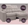 Sofá Jobim 1,70m Assento Retrátil e Reclinável Velosuede - NETSOFAS - 4