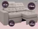 Ver imagem 4 de Sofá Jobim 1,70m Assento Retrátil e Reclinável Velosuede - NETSOFAS