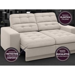 Sofá Jobim 1,70m Assento Retrátil e Reclinável Velosuede - NETSOFAS - 7