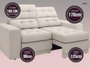 Ver imagem 4 de Sofá Jobim 1,70m Assento Retrátil e Reclinável Velosuede - NETSOFAS