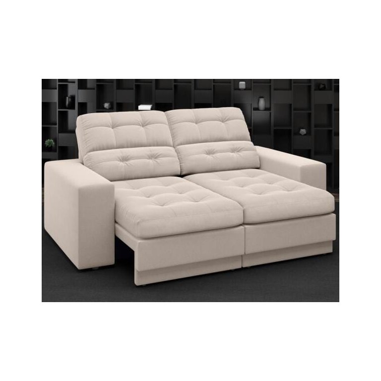Sofá Jobim 1,70m Assento Retrátil e Reclinável Velosuede - NETSOFAS