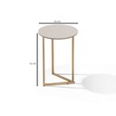 Ver imagem 6 de Mesa Lateral Pé De Ferro Estilo Industrial Dourado/Off White