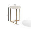 Ver imagem 4 de Mesa Lateral Pé De Ferro Estilo Industrial Dourado/Off White