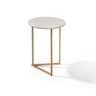 Mesa Lateral Pé De Ferro Estilo Industrial Dourado/Off White - 3