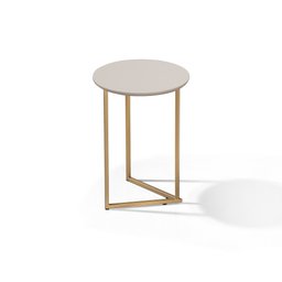 Mesa Lateral Pé De Ferro Estilo Industrial Dourado/Off White - 5