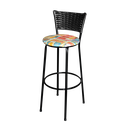 Ver imagem 2 de Jogo 2 Banqueta Alta Para Cozinha Ratan Preta Estofado Cerveja