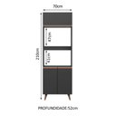 Ver imagem 3 de Torre Quente Armário de Cozinha 70 cm 3 Portas Preto Reims Madesa