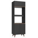 Ver imagem 1 de Torre Quente Armário de Cozinha 70 cm 3 Portas Preto Reims Madesa