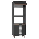 Ver imagem 4 de Torre Quente Armário de Cozinha 70 cm 3 Portas Preto Reims Madesa
