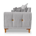 Ver imagem 4 de Sofá Living 2 Lugares 1,80m Livia Bouclê Cinza Pés de Madeira - Pallazio