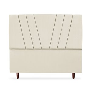 Cabeceira Estofada Casal Belgica 140 Suede Bege