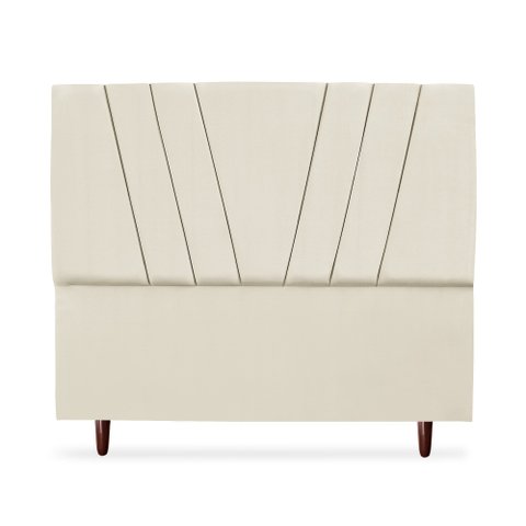Cabeceira Estofada Casal Belgica 140 Suede Bege