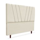 Ver imagem 2 de Cabeceira Estofada Casal Belgica 140 Suede Bege