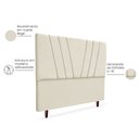 Ver imagem 3 de Cabeceira Estofada Casal Belgica 140 Suede Bege