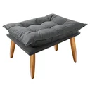 Ver imagem 1 de Puff Opala Slim Suede Pés Palito Decorativo Sala de Estar - Mercado Dos Móveis:cinza Escuro