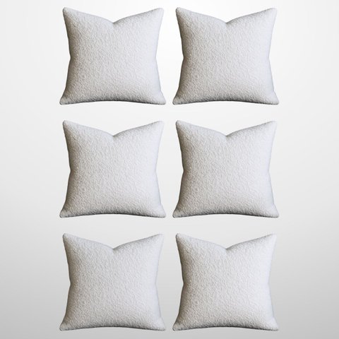 6 Capas de Almofada Bouclé Capri 50x50 Decoração Branca