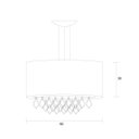 Ver imagem 2 de Pendente Redondo em Cristal e PVC para 4 Lâmpadas Gabriela Tom Luz Iluminação