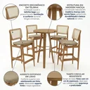 Ver imagem 4 de Conjunto Mesa Bistrô com 4 Banquetas Liz em Madeira Maciça Marrom/Bege