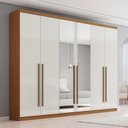 Ver imagem 1 de Guarda-Roupa Casal com Espelhos New Jade Bege/Cinamomo/Off White
