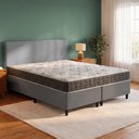 Ver imagem 2 de Cama Box Queen Cinza + Colchão Espuma D33 Ortopédico Zidi San Francisco 158x198x54cm