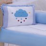 Kit Berço Americano Menino Amorzinho Azul 7 Peças Protetor Berço - 3