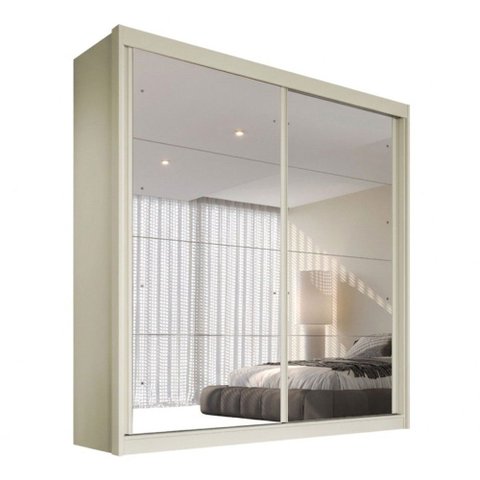 Guarda-roupa Casal Mali 2 Portas 3 Gavetas 100% Mdf com Espelho 19200 Off White/peroba - Europa Móve