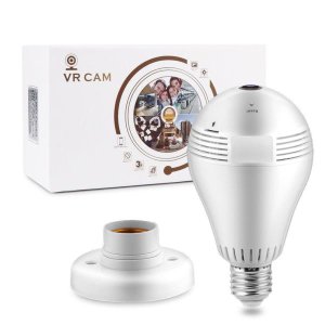 Câmera Ip Seguraca Lâmpada Vr 360 Panoramica Espia Wifi V380