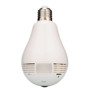 Câmera Lâmpada Led Wifi IP HD 1.3mp Panoramica Fisheye 360º Espiã Com áudio Bidirecional